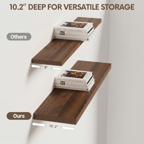 Vivelove 10 Inch Deep Floating Shelves 30x10” Set of 2 - Image 4