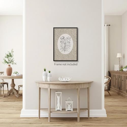 Heltrappe Neutral Floral Wall Art Antique Botanical Flower Poster Vintage - Image 5