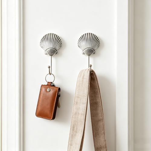 4 Pcs Seashell Wall Hooks, Metal Decorative Wall Hooks - Image 4