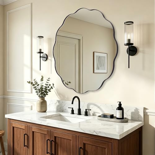 ANDY STAR Black Round Wall Mirror 36 inch, Matte Black Metal Frame Circle - Image 3