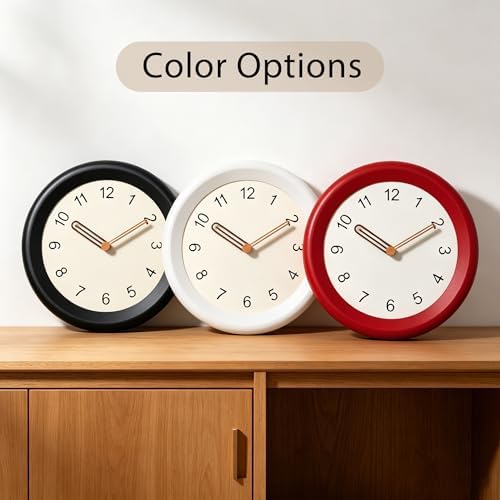 Mosewa 10" Wall Clock Silent Non-Ticking Battery Operated Wood Minimalist - Image 7