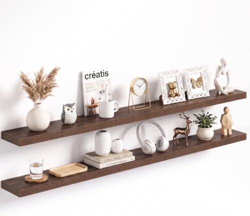 Acovy 72x8in Floating Shelves 2 Pack, Wall Mount Display Shelf by Acovy