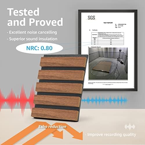 Art3d 4-Pack Soundproof Wood Slat Wall Panels, 94.5 x 7.9 Inch - Image 2