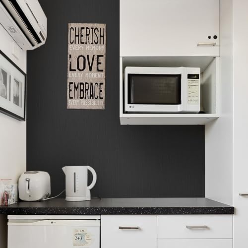 Rugreat Matte Black Peel and Stick Wallpaper Solid Modern 591inL 15.7inW - Image 6