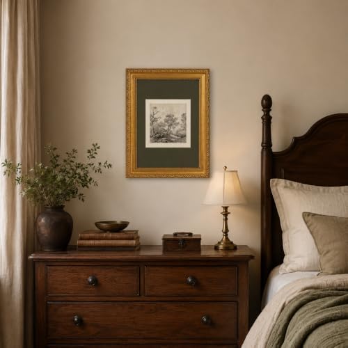 Ymsagrs Gold Frame Vintage Landscape Sketch Canvas Wall Art - Image 6