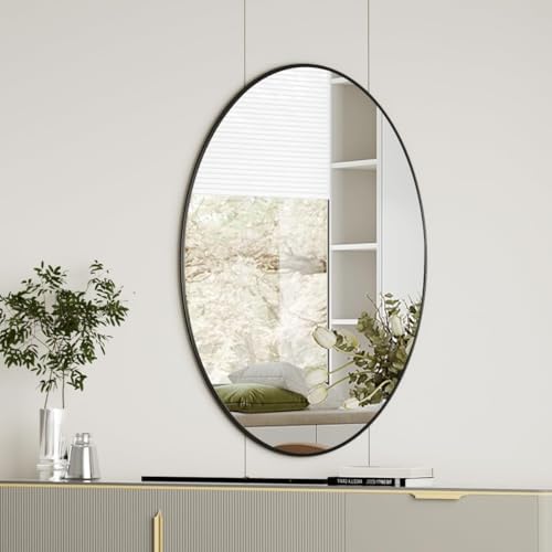 Koonmi Black Oval Bathroom Mirror by KOONMI