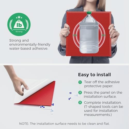 12 Pack Self-Adhesive Acoustic Panels, 2nd Generation Sound Absorbing Panel - Image 4