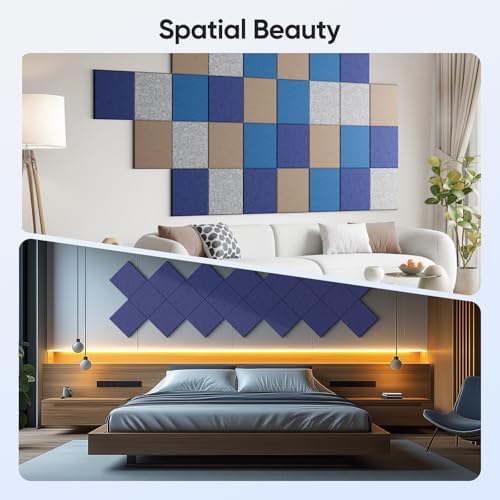 Square Acoustic Panels, 12 Pack Self-Adhesive Sound Panels - Image 5