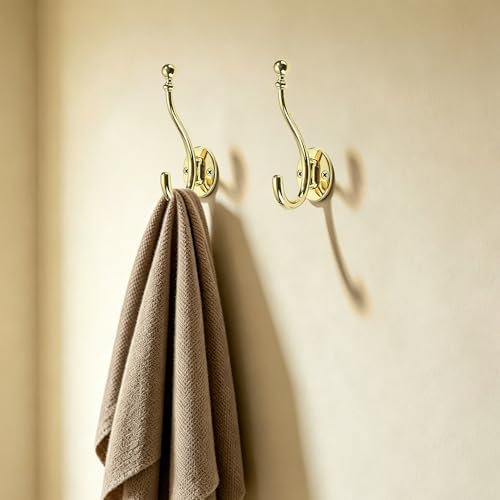 AVICCI 5 Pack Coat Hooks Polished Gold Coat Hook, Heavy Duty Hooks Decorative - Image 5