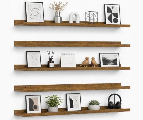 36inch Long Floating Shelves for Wall Decor, 5-Set Shelves by RicherHouse