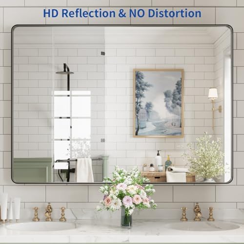 WEER Black Bathroom Vanity Mirror 50X36 Inch - Image 2