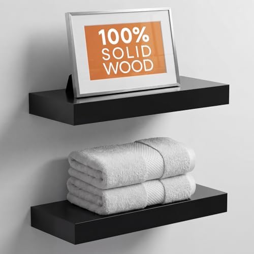 Homeforia 16 Inch Floating Shelves, High-End Solid Pine Wood by Homeforia