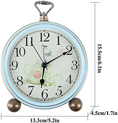 Maxspace 5.2in Desk Clock, Retro Silent Analog Clock Non-Ticking & Battery - Image 7
