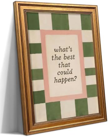 Gold Framed Quote Wall Art, What’s The Best That Could Happen Print 10x8in by Unknown