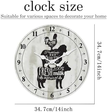 Retro Farmhouse Wall Clocks Battery Operated - Image 6