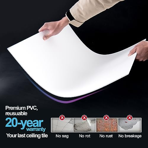Art3d 12-Pack Smooth Drop Ceiling Tiles, No Sag and Breakage - Image 5