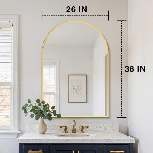 FICTOR 26" x 38" Arched Bathroom Vanity Mirror - Image 2