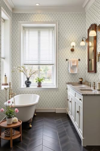 Heroad Peel and Stick Wallpaper Green Floral Contact Paper Farmhouse Rustic - Image 5