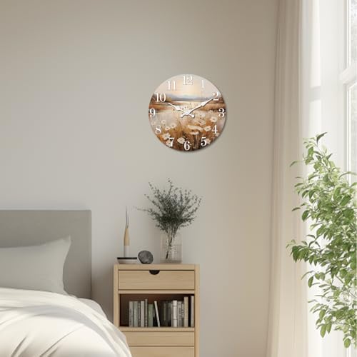 XNM Wood Wall Clocks Battery Operated 16 Inch Flower Wall Decor - Image 4
