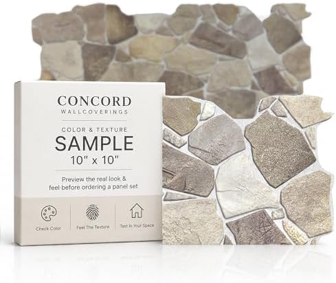 Sample for Display Purpose only. Retro-Art 3D Wall Panels, Wild Stone in Brown by ConcordWallcoverings