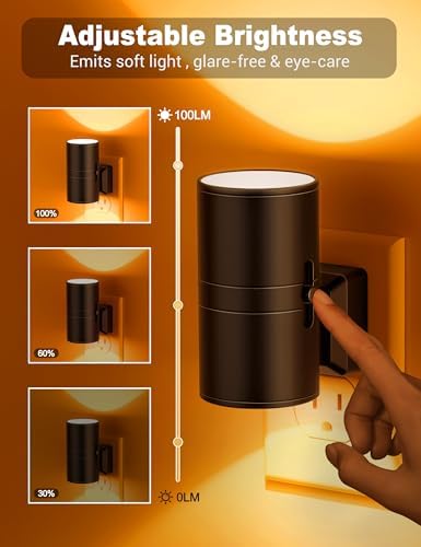 JandCase Amber Night Lights Plug into Wall, Dimmable Night Light Plug in - Image 2