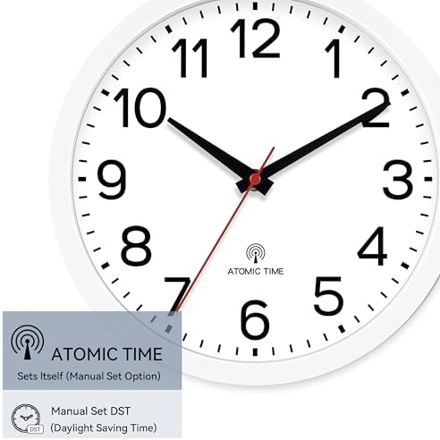 AKCISOT 10 Inch Wall Clock, Silent Battery Operated Analog Clock - Image 5