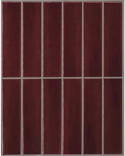 Smart Tiles Peel and Stick backsplash, Stacked Burgundy Red by SmartTiles-OriginalPeelandStickBacksplashTiles