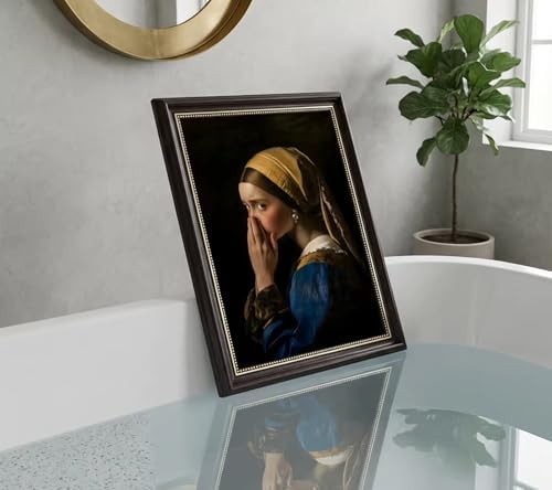 Dark Brown Framed Vintage Funny Bathroom Wall Art Humor Girl - Image 3