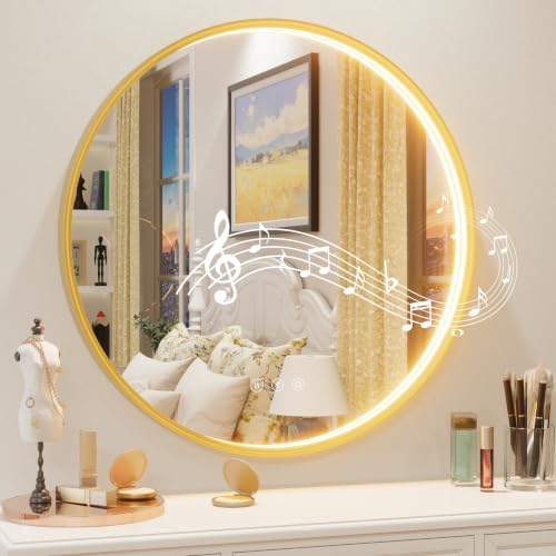 24 Inch Gold LED Bathroom Mirror by JSneijder