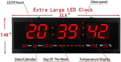 Rsobl 21.6 Inch Oversized LED Digital Wall Clock Large Display - Image 2