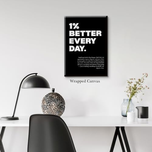 1% Better Every Day Motivational Canvas Wall Art, Growth Mindset Inspirational - Image 5