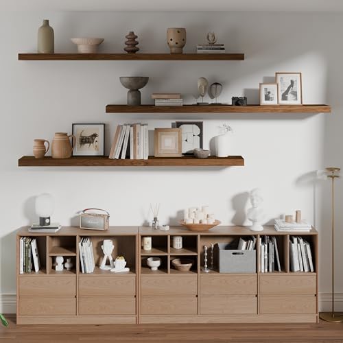 ROGMARS 60 Inches Long Walnut Floating Shelves - Image 4