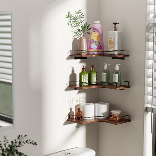 L-Shaped Corner Floating Shelves Wall Mounted Set of 3 - Image 2