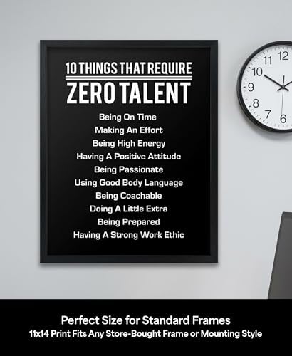 10 Things That Require Zero Talent Wall Art, Motivational Print - Image 3