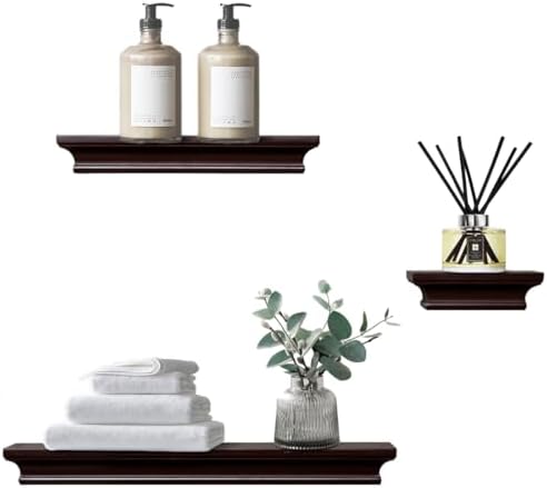 AHDECOR Modern Storage Floating Shelves, Espresso Brown by AHDECOR