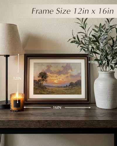 VIYYIEA Vintage Landscape Wall Art, Nature Sunset Scene Prints 12×16 Inch - Image 4