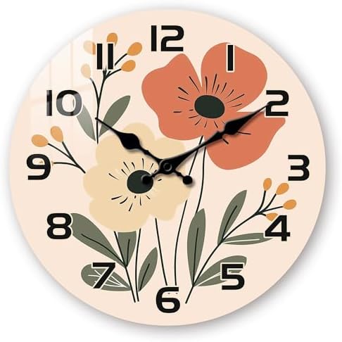 10" Boho Floral Wall Clock by Unknown
