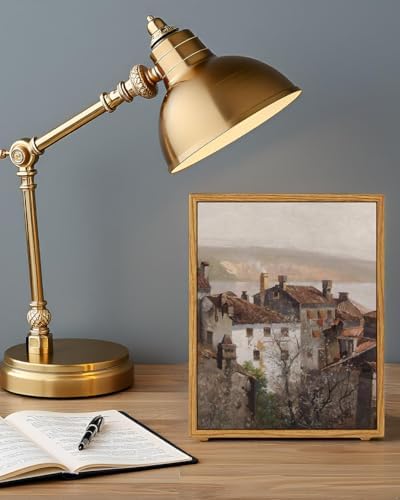 VIYYIEA Vintage Framed Canvas Wall Art, European Towns Landscapes Art, Living - Image 2