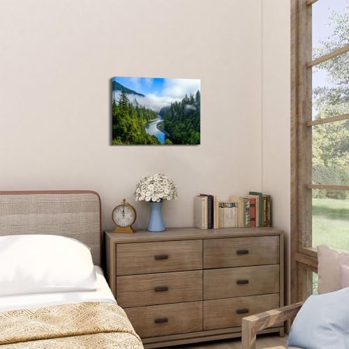 Smoky Mountain Canvas Wall Art for Living Room, Foggy Forest Landscape Wall - Image 6