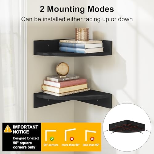 Alsonerbay Wood Corner Floating Shelves - Image 5