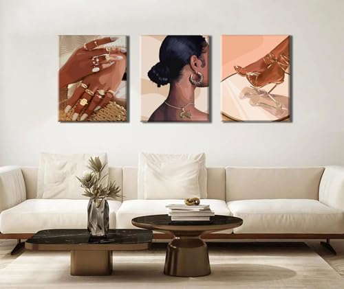 Julaydi Black Girl Wall Art Abstract African American Decor Posters Fashion - Image 3