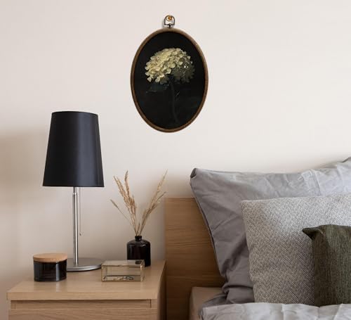 Vintage White Hydrangea Oval Wall Art, Spring Floral Flowers Oval Framed Wall - Image 6