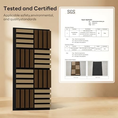 4 Pack Wood 3D Fluted Acoustic Wall Panels, Decorative Slat Wood Paneling - Image 6