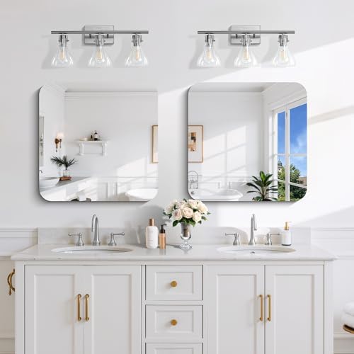 CILIBER Frameless Mirror, 24x24 Square Bathroom Mirrors - Image 3