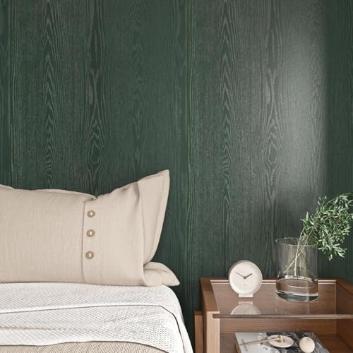 Dark Green Contact Paper Peel and Stick Self Adhesive Wood Grain Wallpaper - Image 4