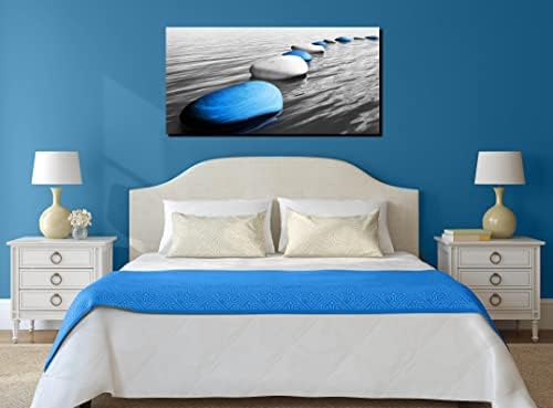 Xxliren Blue Zen Stone Canvas Print Wall Art 30x60 Inch - Image 4