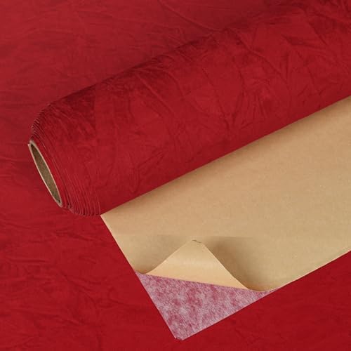 VEELIKE Ruby Red Crushed Velvet Drawer Liner by VEELIKE