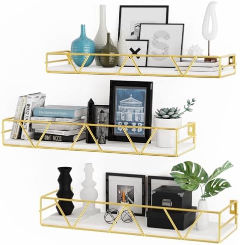 Floating Shelves Set of 3, Wood Wall Shelf, Farmhouse Shelf by Amoot