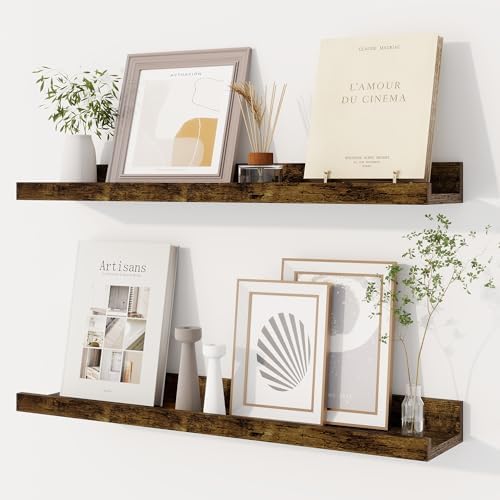 Dreamland Picture Ledge Shelf for Wall, Floating Shelves Set of 2, 24 inch Long by Dreamland