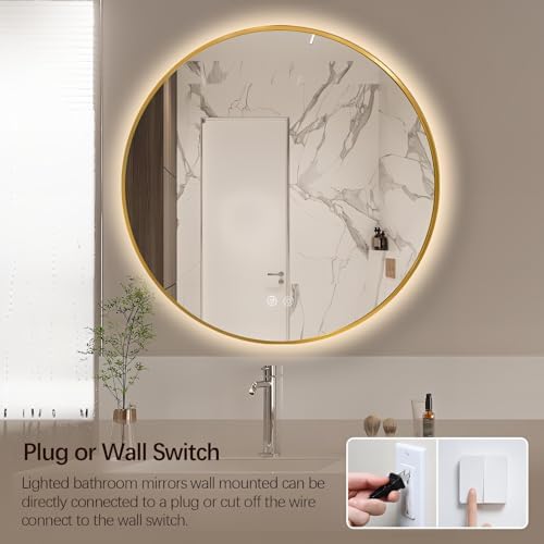 Niccy 24" Round LED Bathroom Backlit Mirror - Image 6